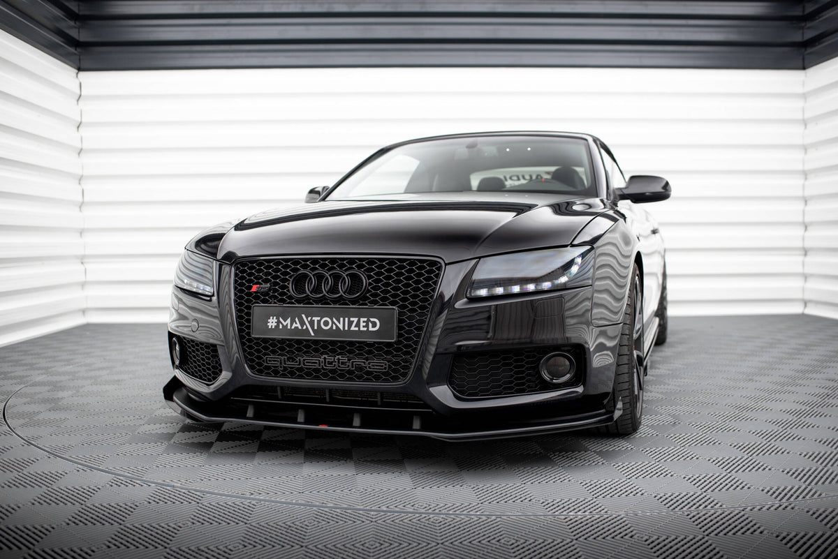 Street Pro Street+ Spoilerlippe Front Ansatz + Flaps passend für Audi S5 / A5 S-Line 8T schwarz Hochglanz – Ansicht 4