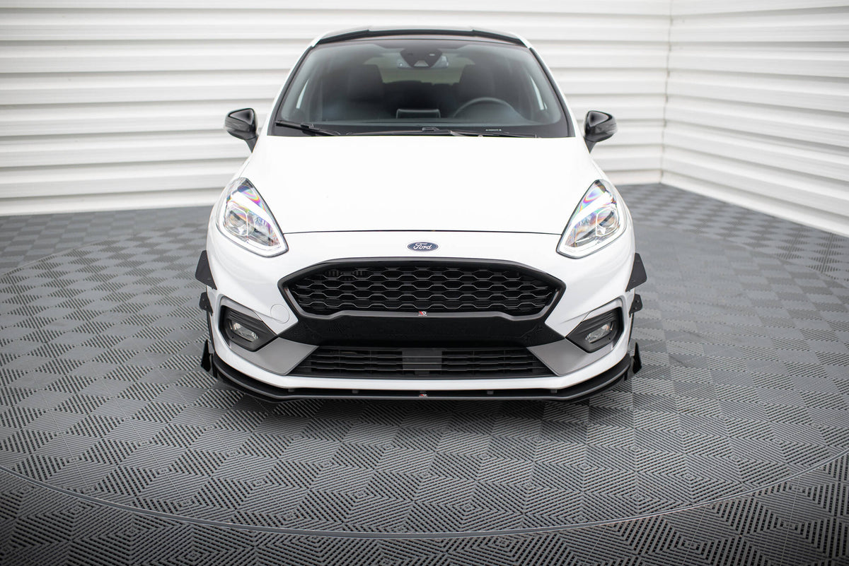 Street Pro Street+ Spoilerlippe Front Ansatz passend für + Front Stoßstangen Racing Flaps passend passend für Ford Fiesta Mk8 ST / ST-Line schwarz Hochglanz – Ansicht 1