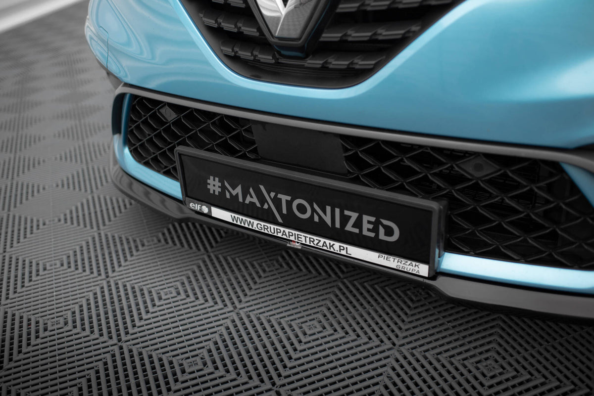 Street+ Spoilerlippe Front Ansatz V.1 passend für Renault Clio R.S. Line Mk5 schwarz Hochglanz – Ansicht 4