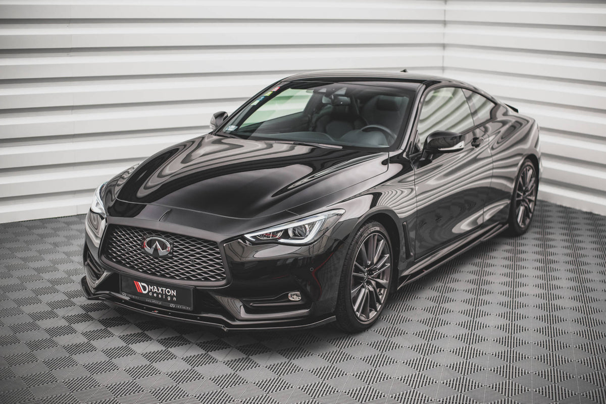Street+ Spoilerlippe Front Ansatz passend für Infiniti Q60 S Mk2 schwarz Hochglanz – Ansicht 3