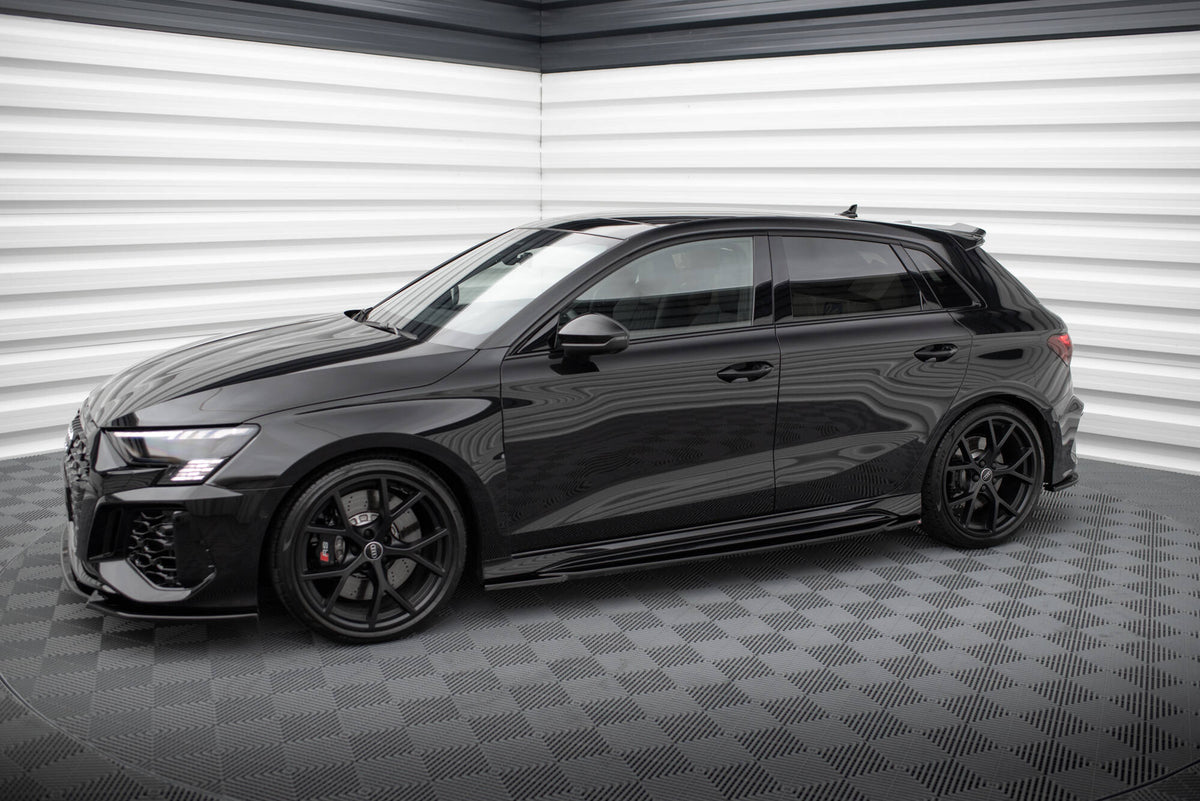Street+ Seitenschweller Leisten passend für Audi RS3 Sportback 8Y schwarz Hochglanz – Ansicht 3