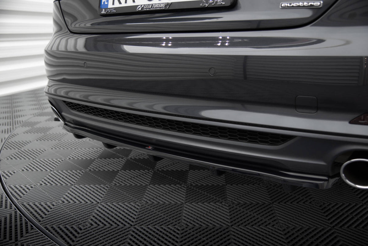 Heckansatz Audi A5 S-Line F5 Coupe / Sportback (mit einem vertikalen balken) schwarz Hochglanz – Ansicht 1