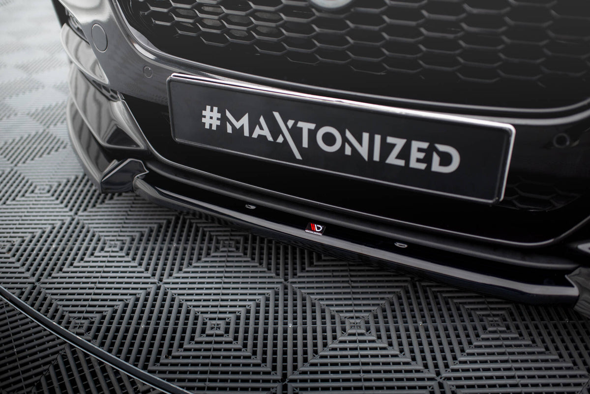 Street+ Spoilerlippe Front Ansatz V.2 passend für Jaguar XE X760 Facelift schwarz Hochglanz – Ansicht 4