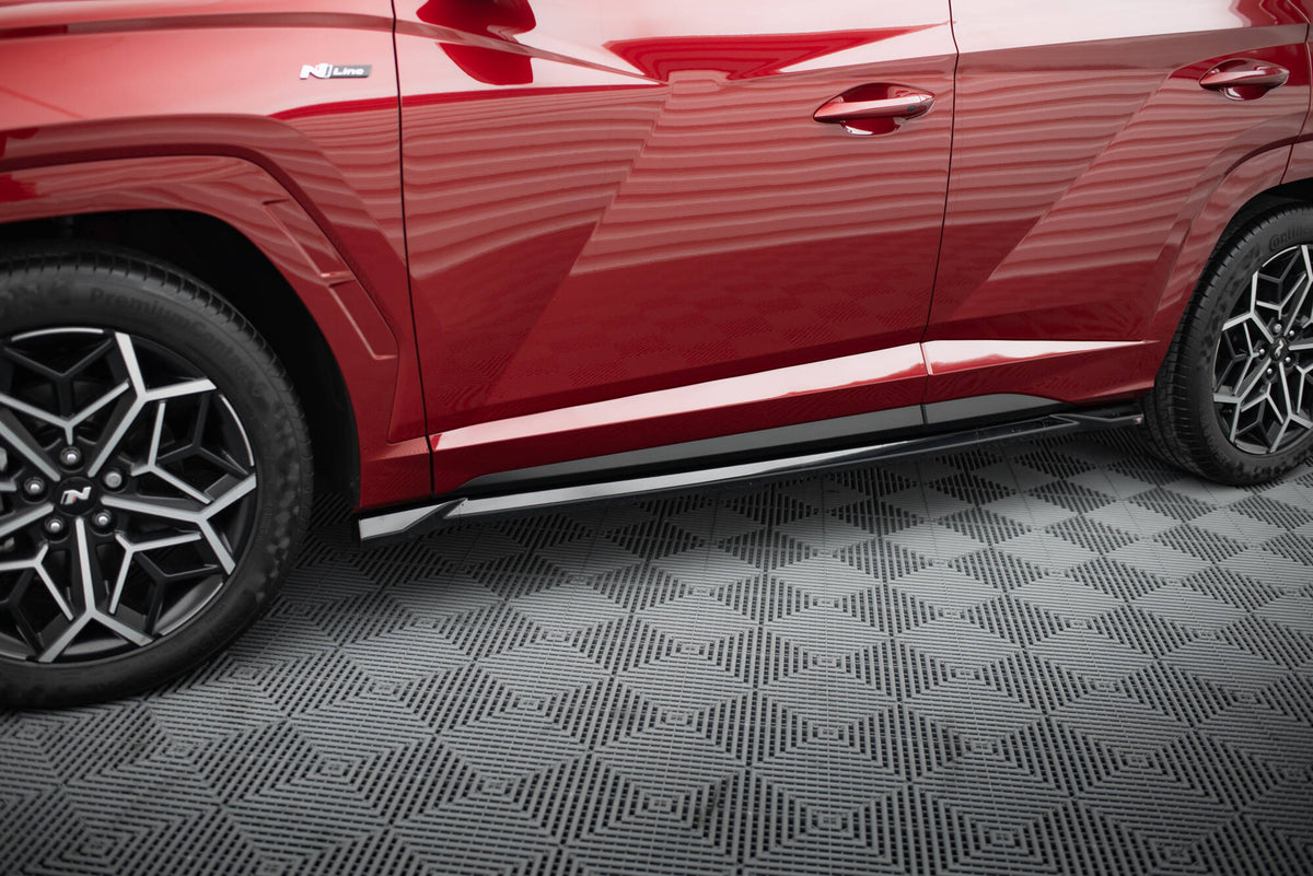 Street+ Seitenschweller Leisten passend für Hyundai Tucson N-Line Mk4 Facelift schwarz Hochglanz – Ansicht 3