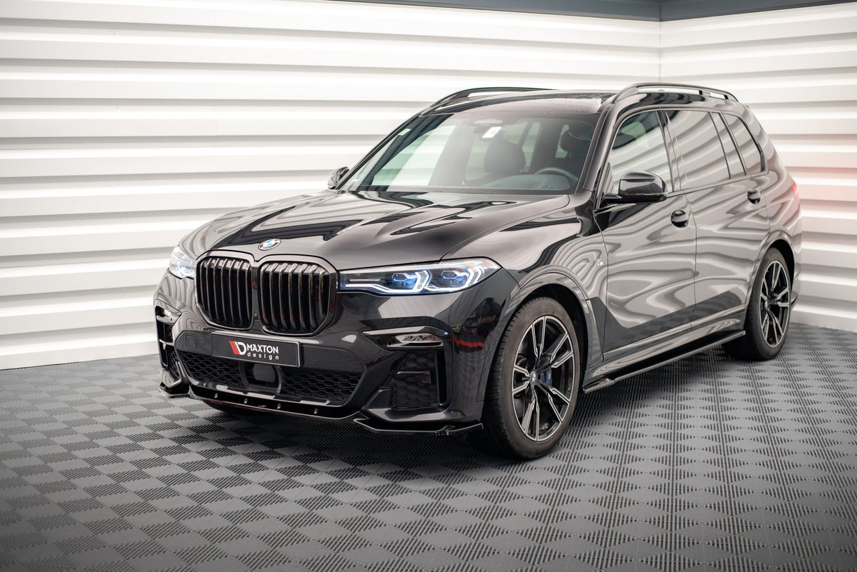 Street+ Spoilerlippe Front Ansatz V.3 passend für BMW X7 M-Paket G07 schwarz Hochglanz – Ansicht 1