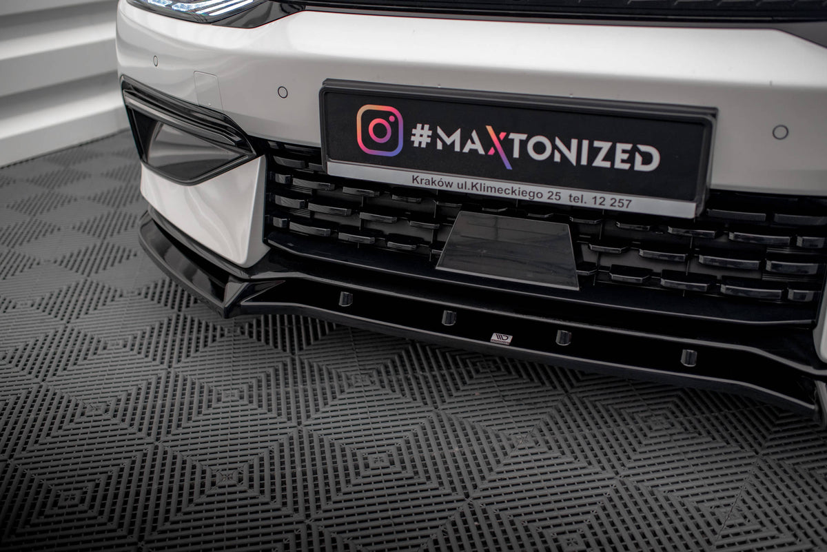 Street+ Spoilerlippe Front Ansatz V.2 passend für Kia EV6 GT-Line Mk1 schwarz Hochglanz – Ansicht 3