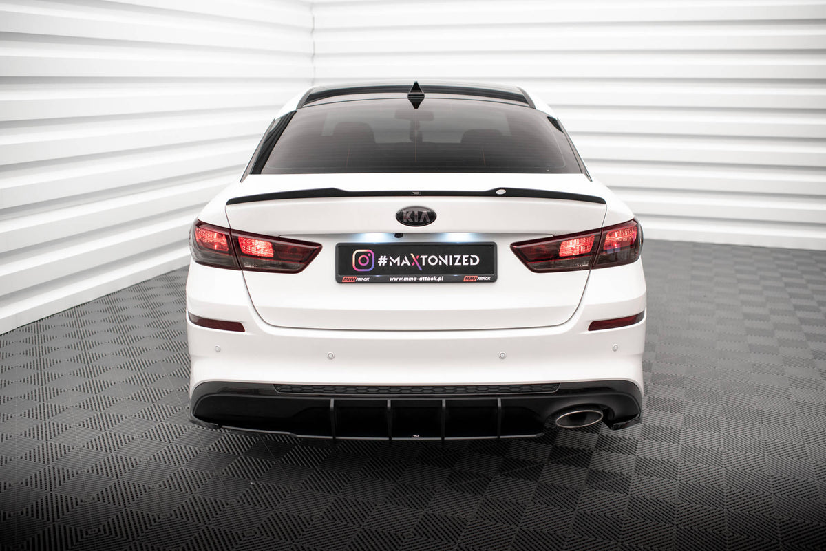 Heck Ansatz Flaps Diffusor V.2 passend für Kia Optima Mk4 Facelift schwarz Hochglanz – Ansicht 3