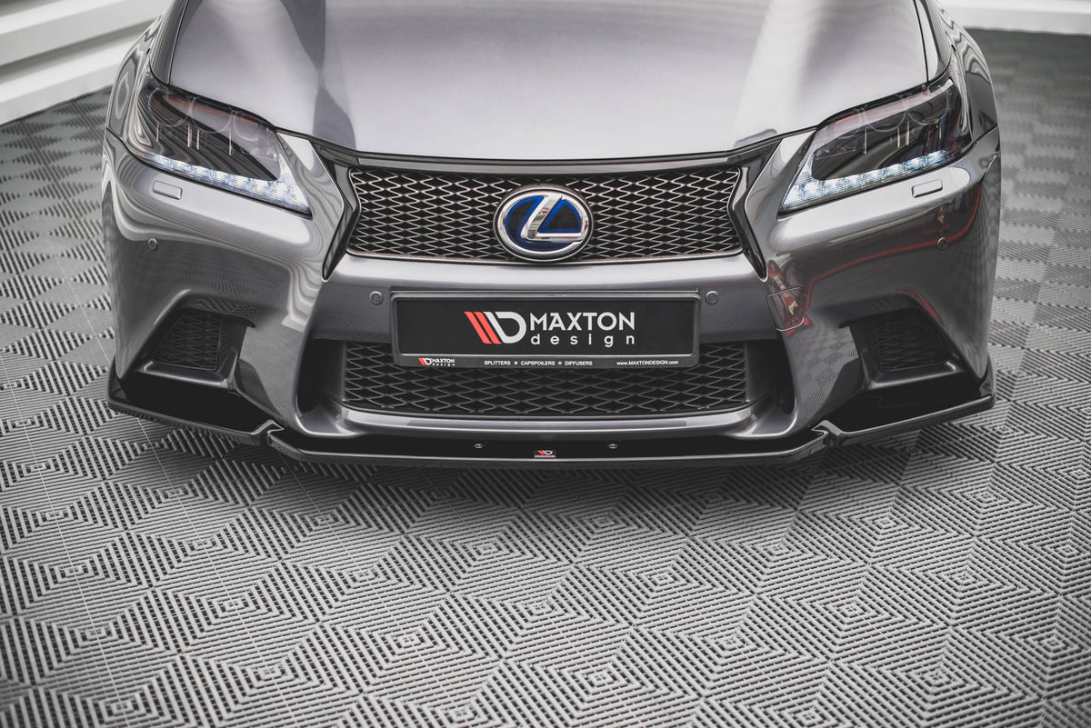 Street+ Spoilerlippe Front Ansatz V.1 passend für Lexus GS F Sport Mk4 (L10) schwarz Hochglanz – Ansicht 1