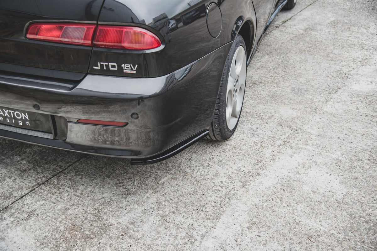 Heck Ansatz Flaps Diffusor passend für Alfa Romeo 156 SW Facelift schwarz Hochglanz – Ansicht 3