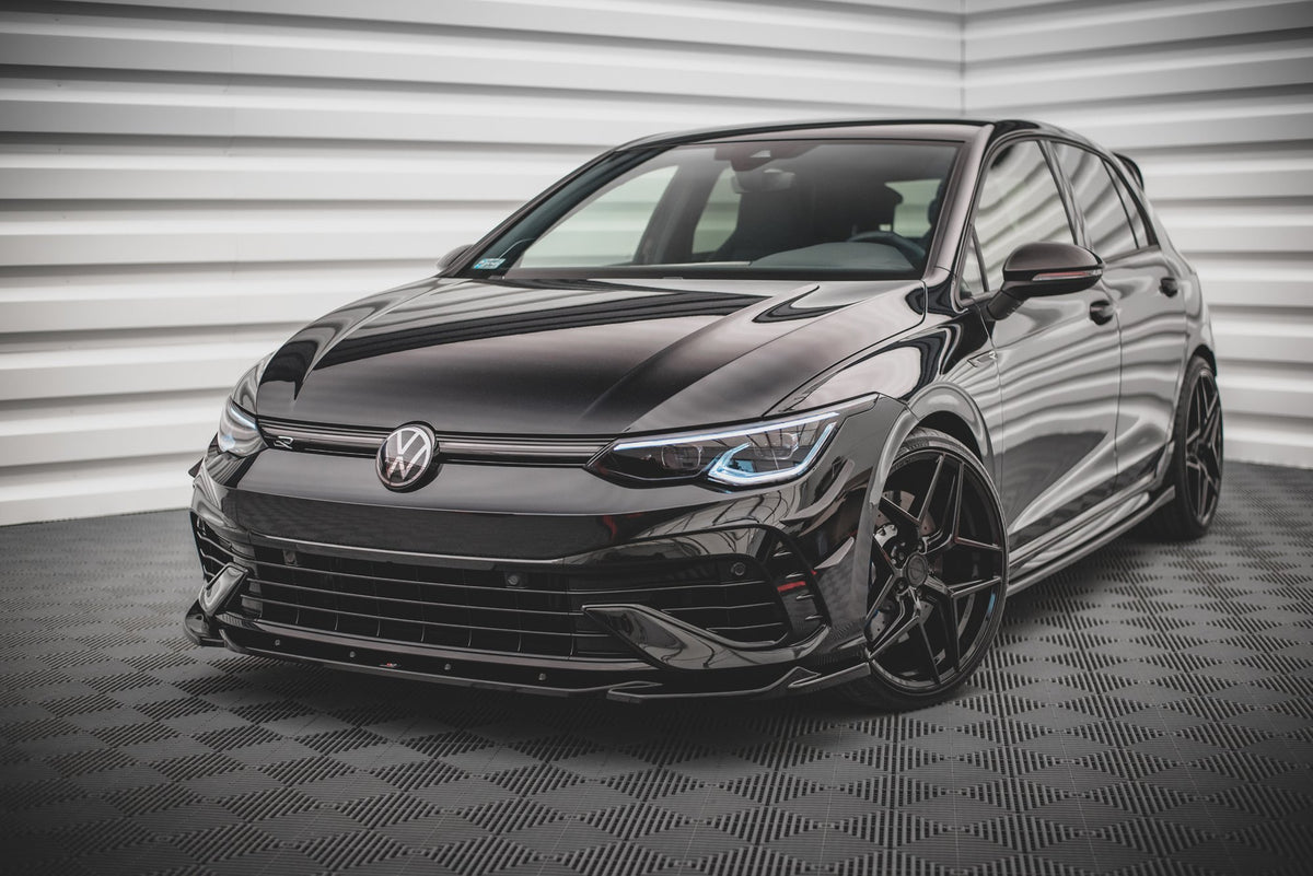 Street+ Spoilerlippe Front Ansatz V.4 passend für VW Golf R Hatchback / Variant  Mk8 schwarz Hochglanz – Ansicht 4