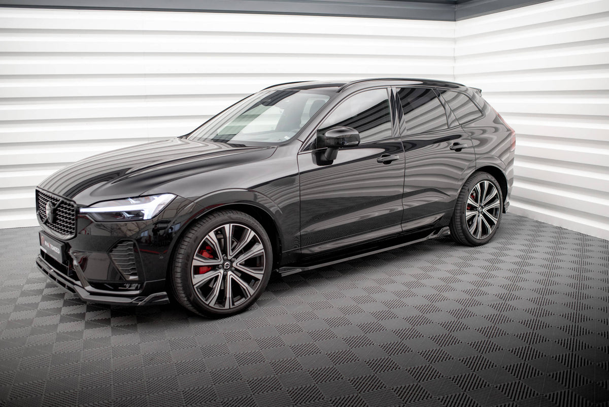 Street+ Seitenschweller Leisten passend für Volvo XC60 R-Design Mk2 Facelift schwarz Hochglanz – Ansicht 4