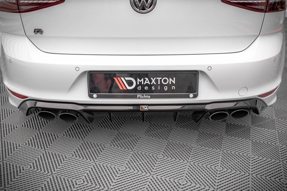 Diffusor Heck Ansatz passend für VW Golf R Mk7 schwarz Hochglanz – Ansicht 1