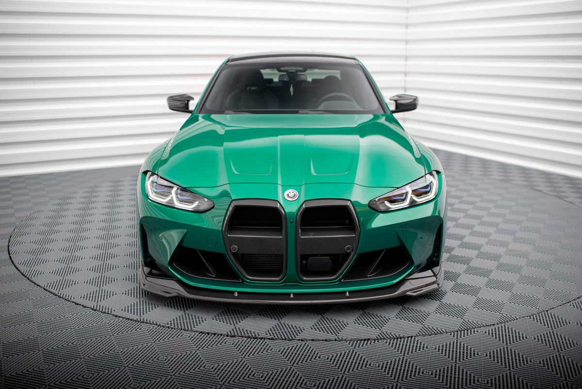 Prepreg Carbon Fiber Street+ Spoilerlippe Front Ansatz V.2 passend für BMW M3 Limousine / Touring G80 / G81 – Ansicht 1