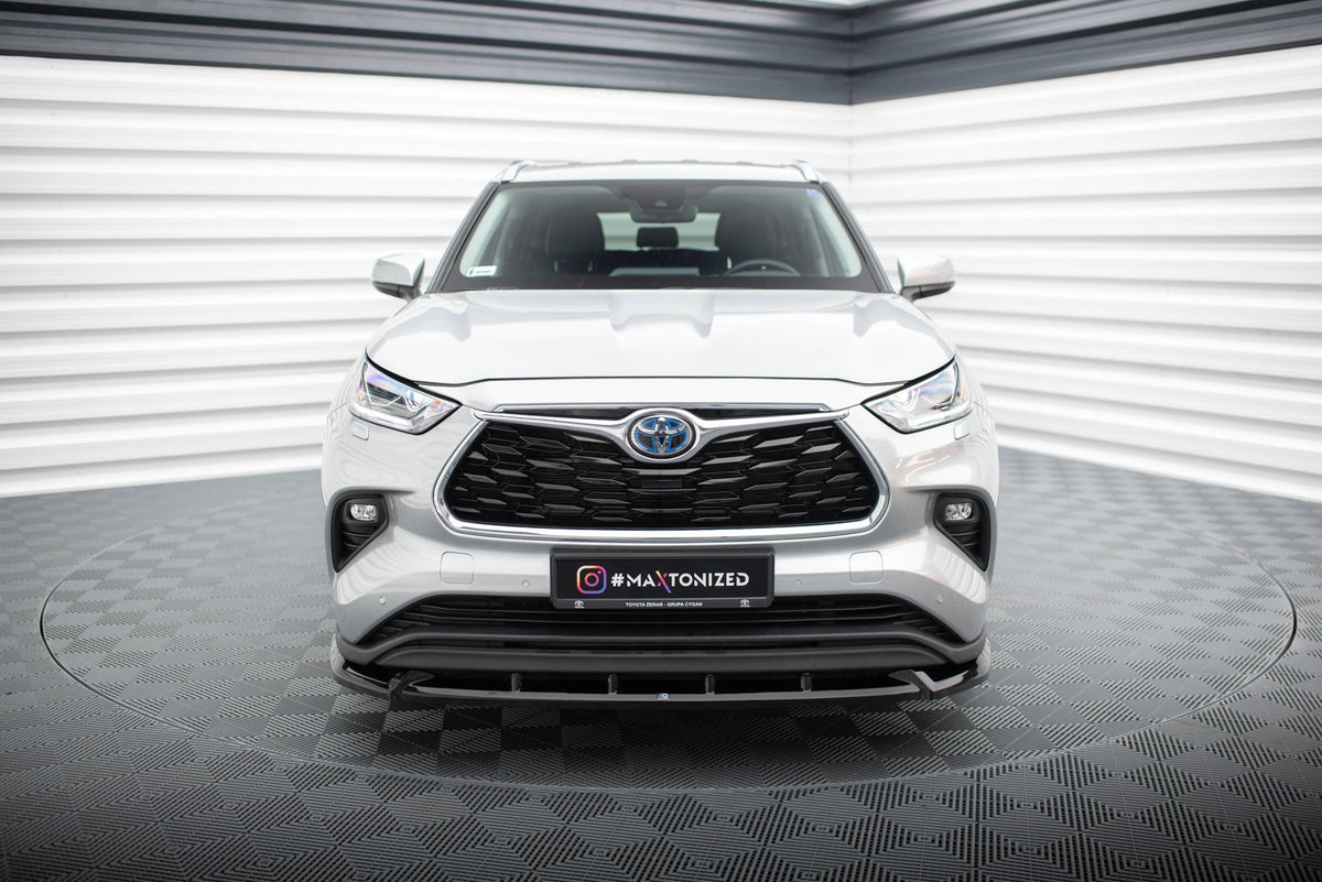 Street+ Spoilerlippe Front Ansatz V.1 passend für Toyota Highlander Mk4 schwarz Hochglanz – Ansicht 1