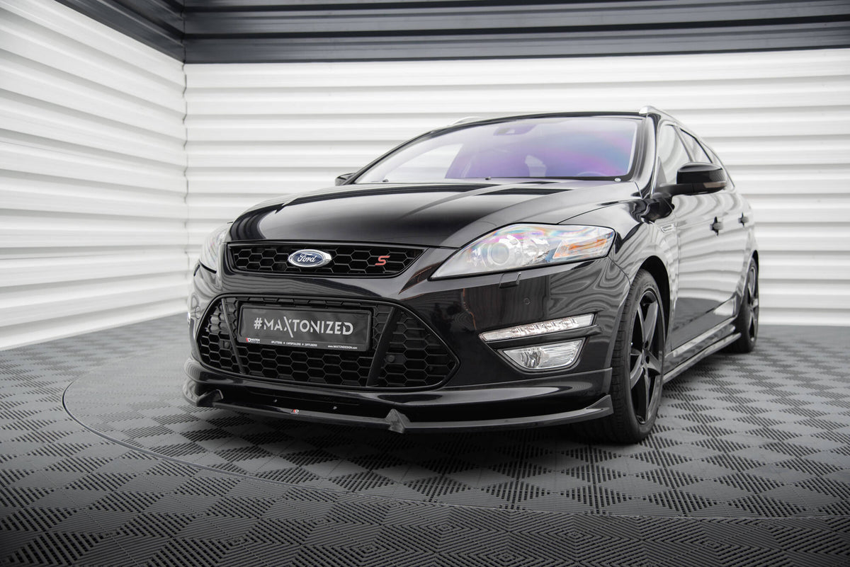 Street+ Spoilerlippe Front Ansatz V.2 passend für Ford Mondeo ST-Line Kombi Mk4 Facelift schwarz Hochglanz – Ansicht 3