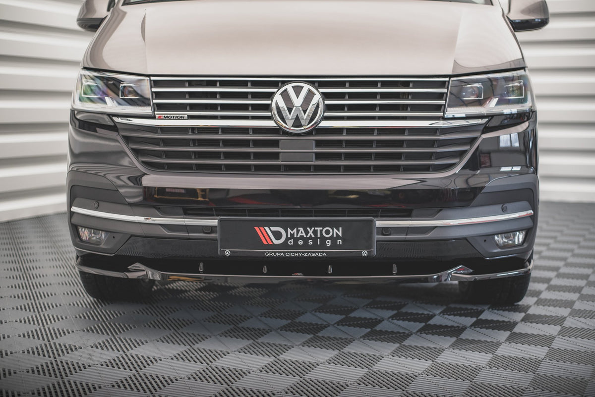 Street+ Spoilerlippe Front Ansatz V.2 passend für VW T6.1  schwarz Hochglanz – Ansicht 3