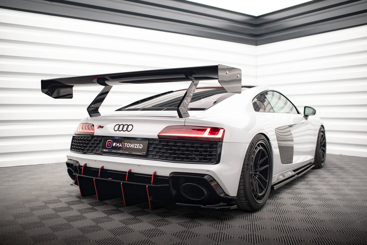 Heck Ansatz Flaps Diffusor passend für Audi R8 Mk2 Facelift schwarz Hochglanz – Ansicht 1