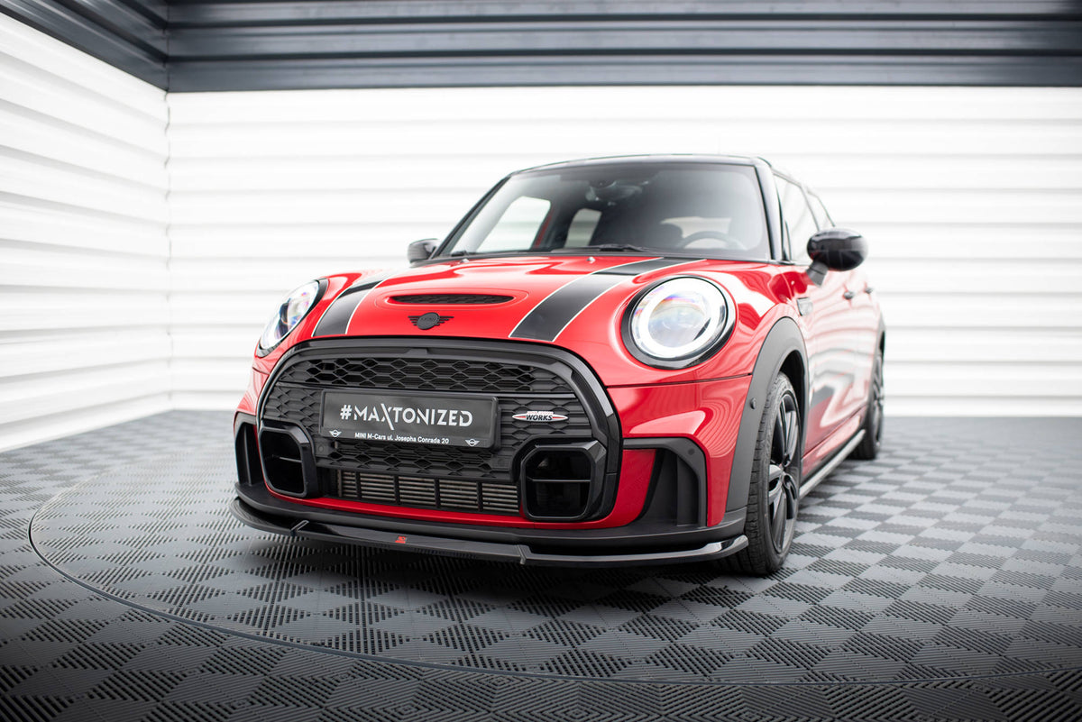 Street+ Spoilerlippe Front Ansatz V.2 passend für Mini Cooper S John Cooper Works F56 Facelift schwarz Hochglanz – Ansicht 4