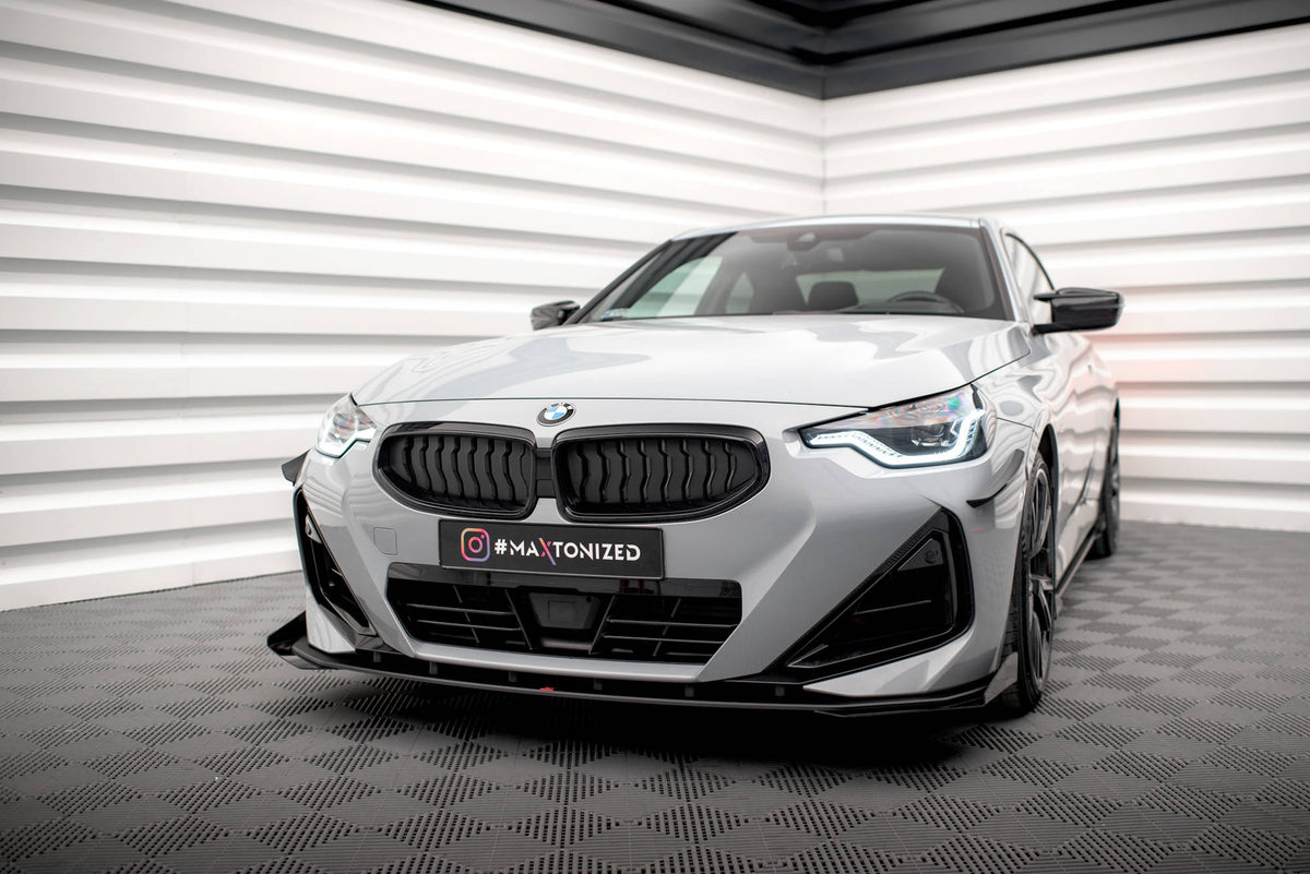 Front Stoßstange Flaps passend für BMW 2 Coupe M-Paket / M240i G42 schwarz Hochglanz – Ansicht 3
