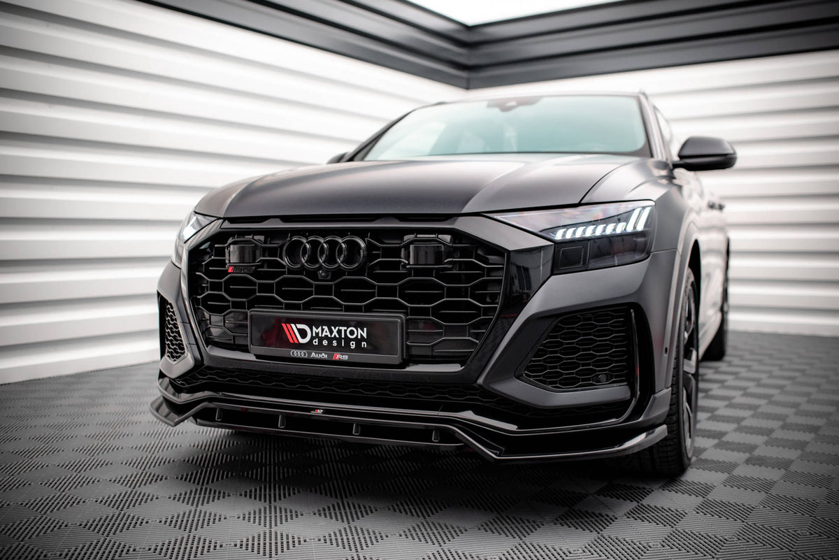 Street+ Spoilerlippe Front Ansatz V.3 passend für Audi RSQ8 Mk1 schwarz Hochglanz – Ansicht 4