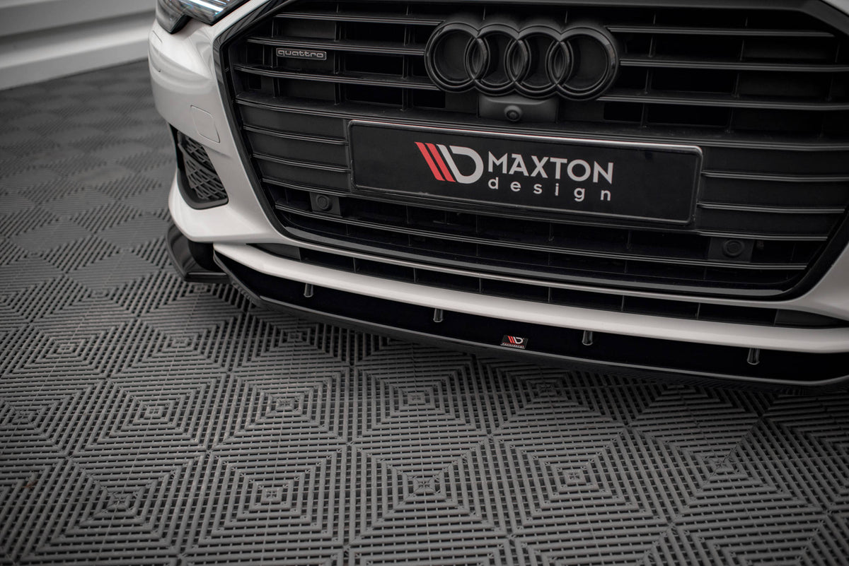 Street+ Spoilerlippe Front Ansatz V.1 passend für Audi A6 C8 schwarz Hochglanz – Ansicht 3