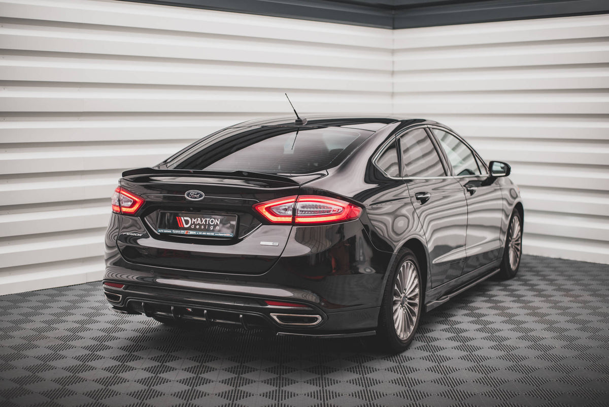 Heck Ansatz Flaps Diffusor passend für Ford Mondeo Mk5 schwarz Hochglanz – Ansicht 3
