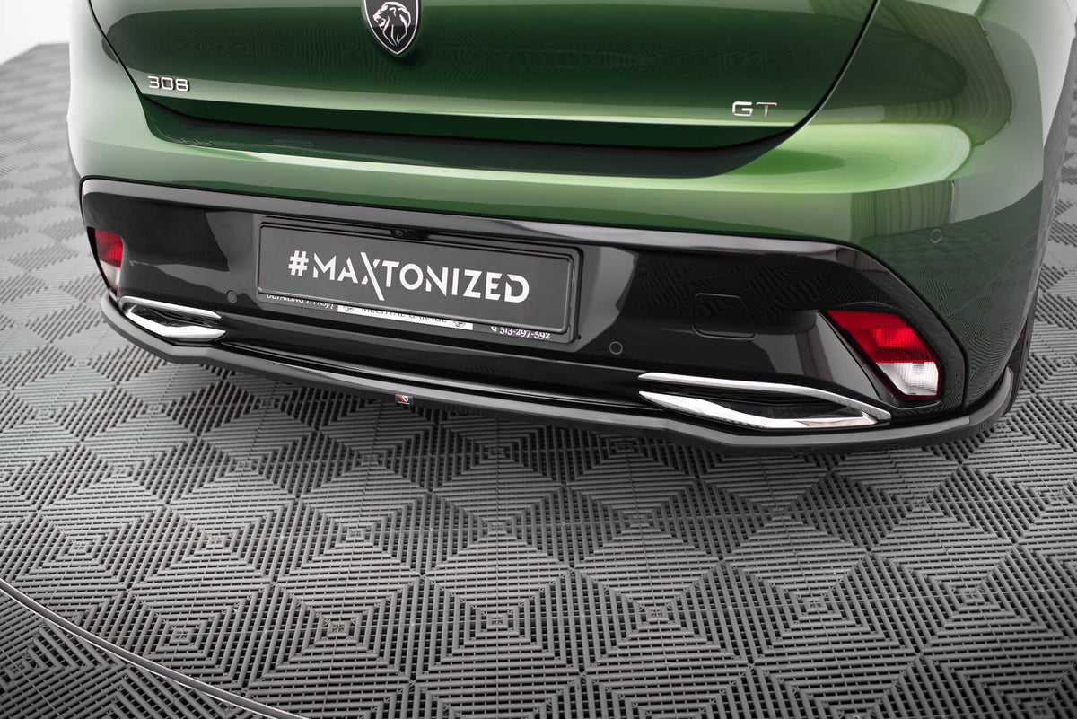 Street+ Mittlerer Diffusor RACE passend für Peugeot 308 GT Hatchback Mk3 schwarz Hochglanz – Ansicht 3