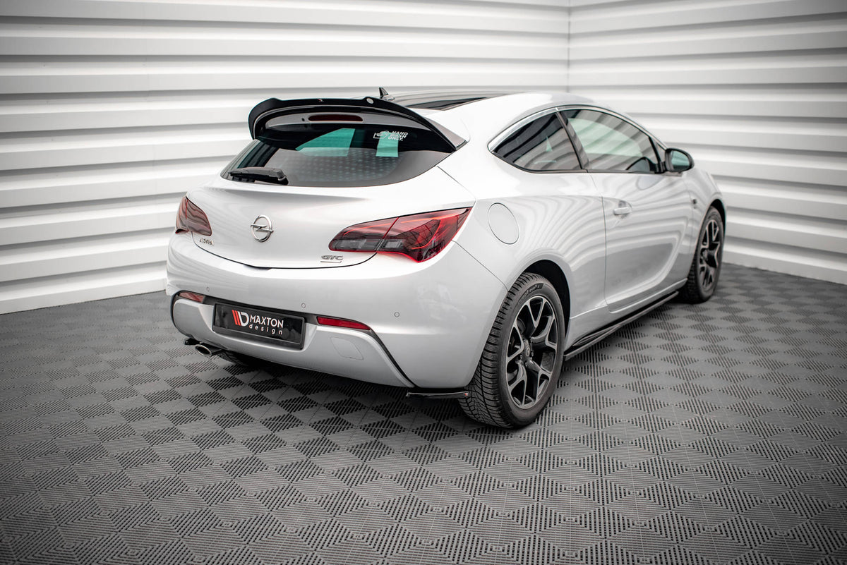 Heck Ansatz Flaps Diffusor V.1 passend für Opel Astra GTC OPC-Line J schwarz Hochglanz – Ansicht 4