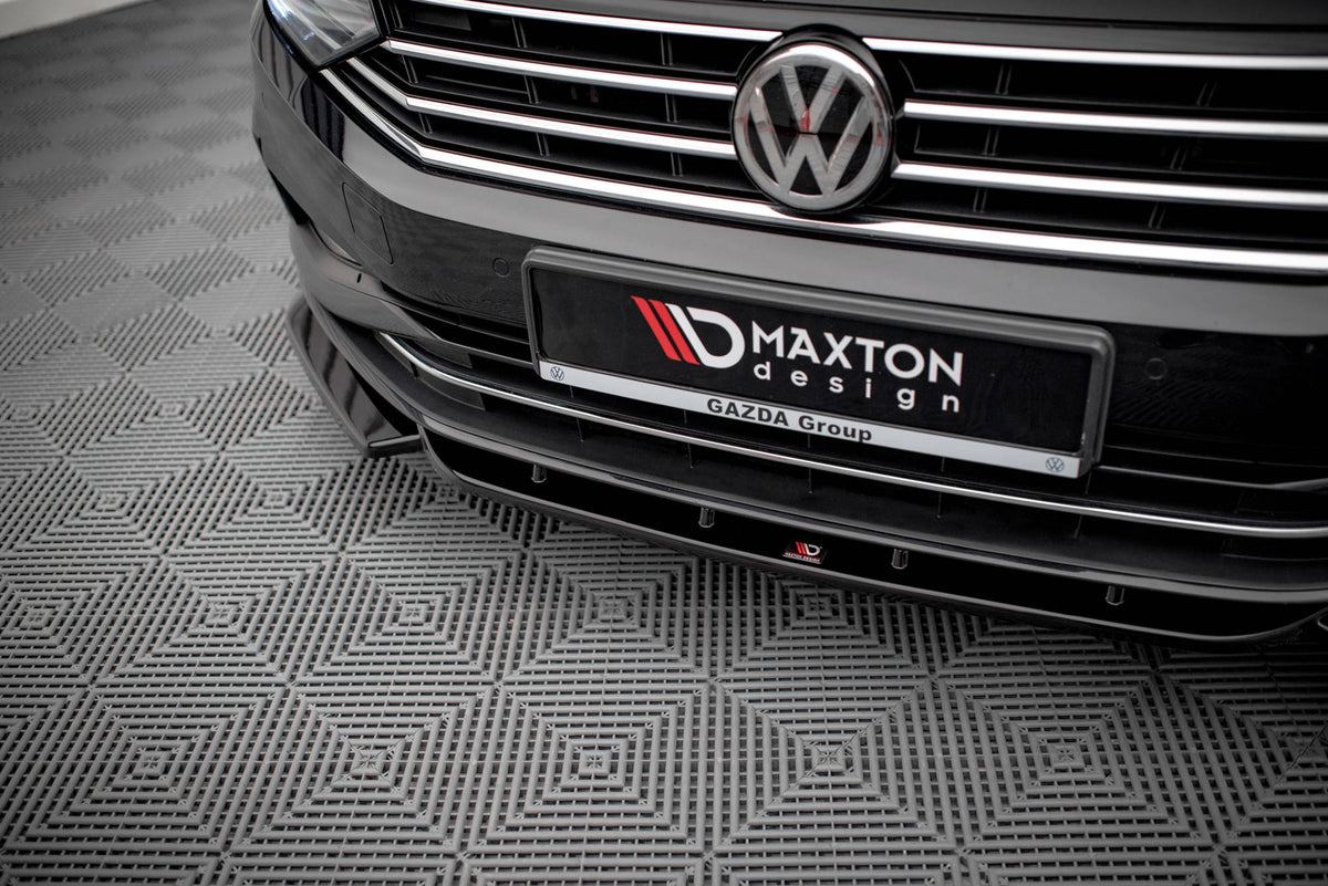 Street+ Spoilerlippe Front Ansatz V.1 passend für VW Passat B8 Facelift schwarz Hochglanz – Ansicht 4