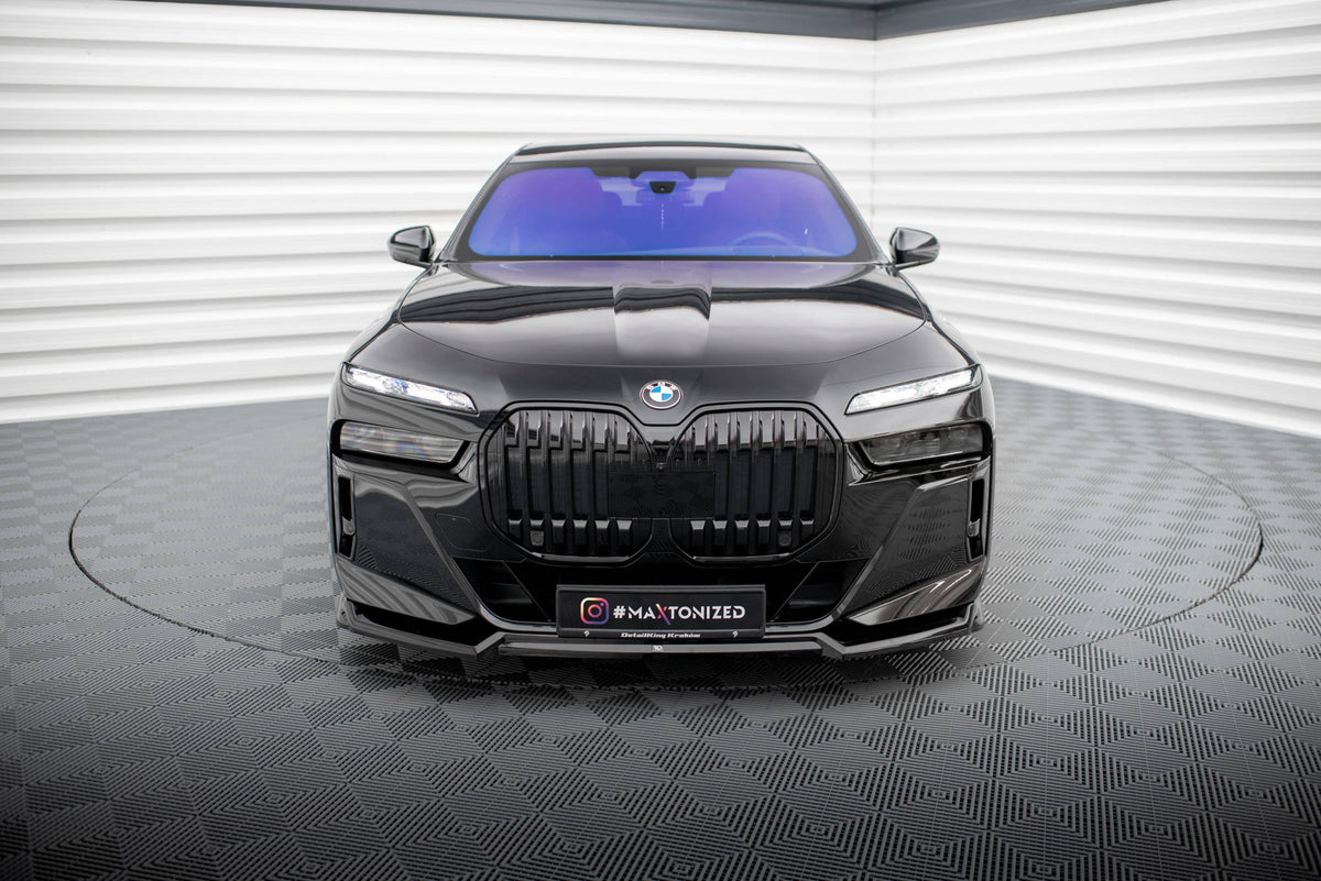 Street+ Spoilerlippe Front Ansatz V.3 passend für BMW 7 M-Paket / M760e / i7 M-Paket G70   schwarz Hochglanz – Ansicht 1