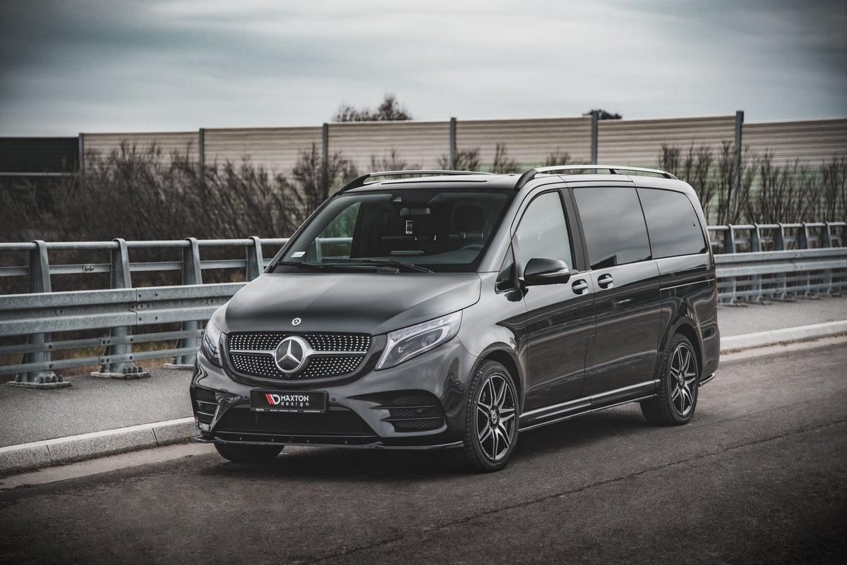 Street+ Spoilerlippe Front Ansatz V.1 passend für Mercedes-Benz V-Klasse AMG-Line W447 Facelift schwarz Hochglanz – Ansicht 5