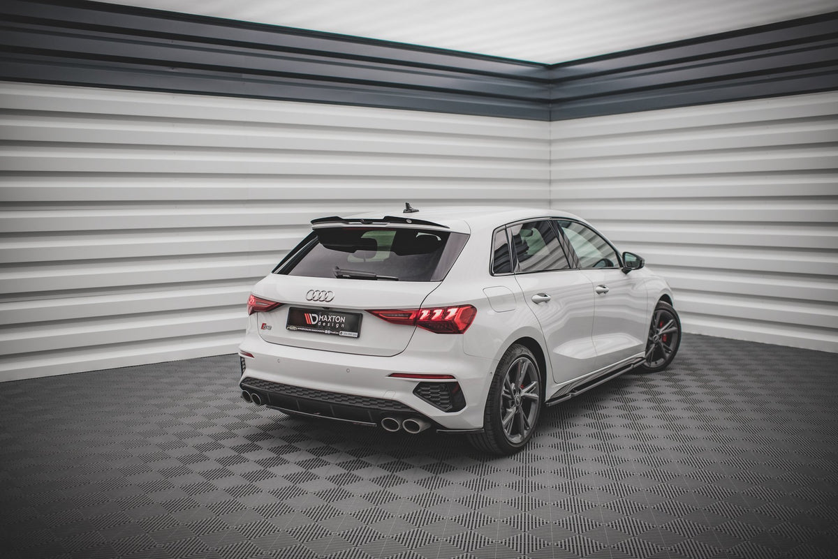 Heck Ansatz Flaps Diffusor V.1 passend für Audi S3 Sportback 8Y schwarz Hochglanz – Ansicht 3