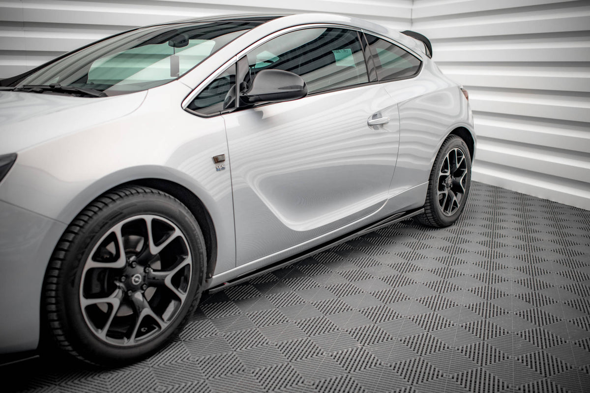 Street+ Seitenschweller Leisten passend für Opel Astra GTC OPC J schwarz Hochglanz – Ansicht 1