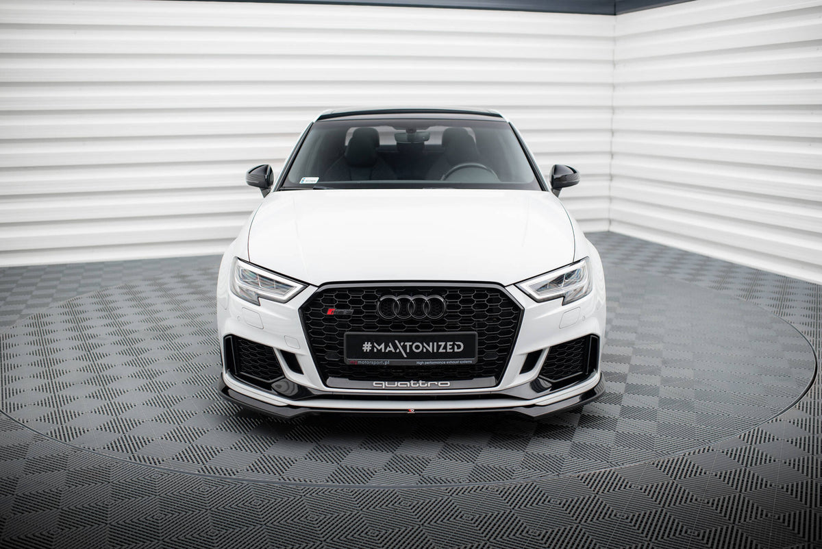 Street+ Spoilerlippe Front Ansatz V.5 passend für Audi RS3 Limousine 8V Facelift schwarz Hochglanz – Ansicht 1