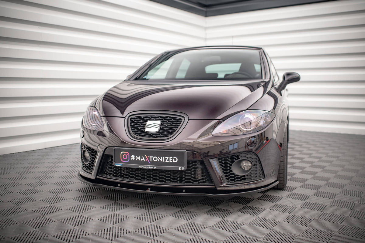 Street+ Spoilerlippe Front Ansatz passend für SEAT LEON MK2 CUPRA FR (vor Facelift) schwarz Hochglanz – Ansicht 4