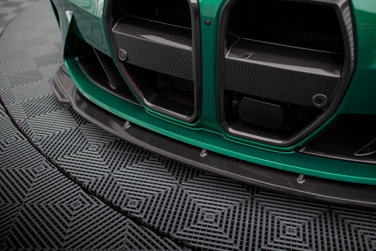 Prepreg Carbon Fiber Street+ Spoilerlippe Front Ansatz V.2 passend für BMW M3 Limousine / Touring G80 / G81 – Ansicht 4