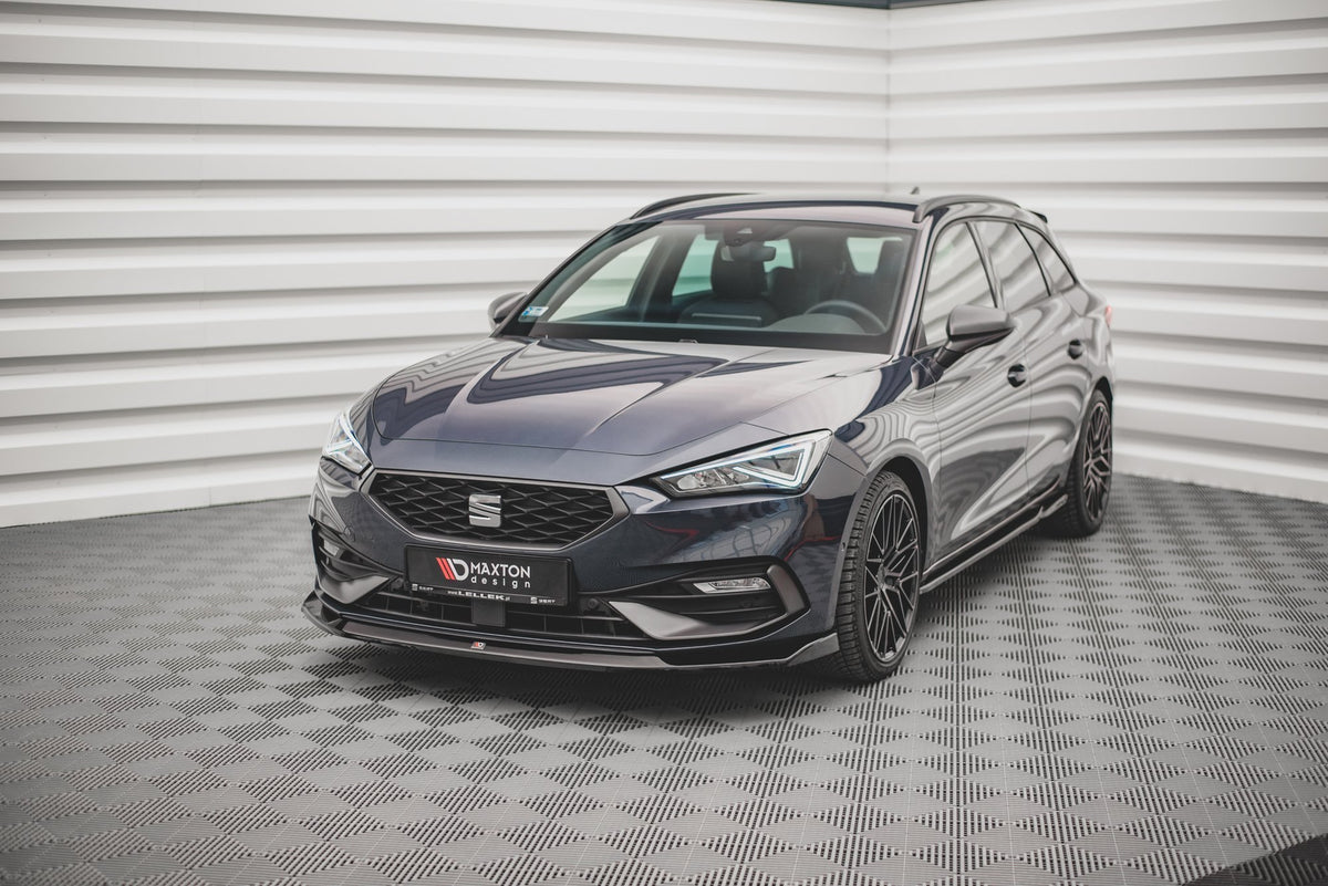 Street+ Spoilerlippe Front Ansatz V.3 passend für Seat Leon FR Mk4 schwarz Hochglanz – Ansicht 1