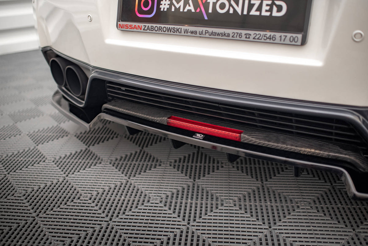 Street+ Mittlerer Diffusor RACE passend für Nissan GTR R35 Facelift schwarz Hochglanz – Ansicht 5