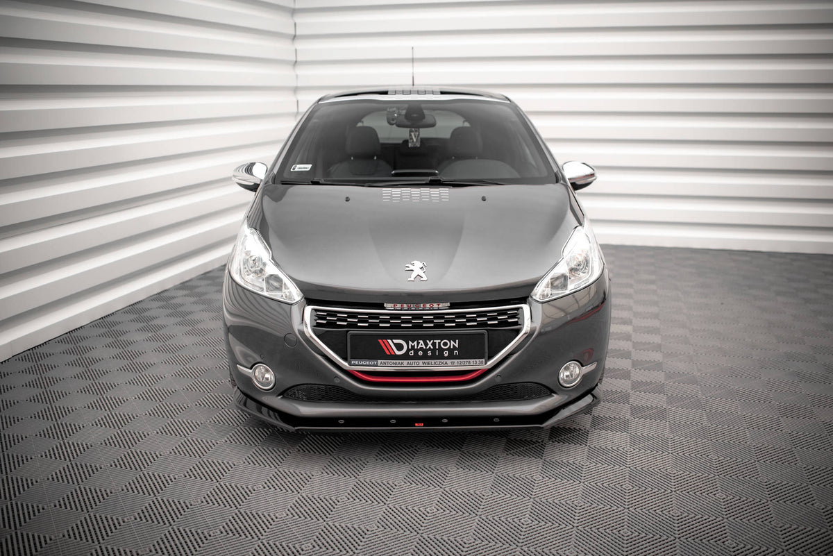 Street+ Spoilerlippe Front Ansatz V.1 passend für Peugeot 208 GTi Mk1 schwarz Hochglanz – Ansicht 1