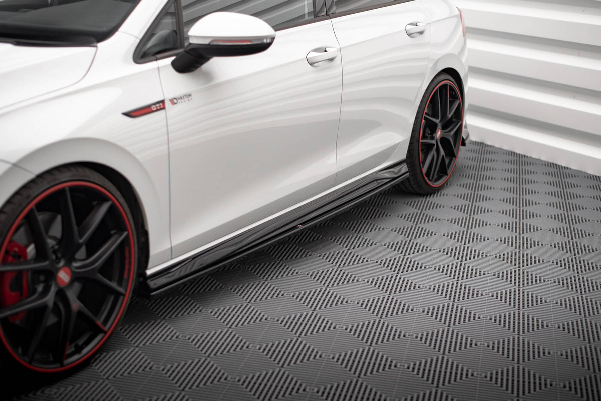 Street+ Seitenschweller Leisten passend für VW Golf GTI / GTE / GTI Clubsport / GTD / R-Line Mk8 schwarz Hochglanz – Ansicht 7