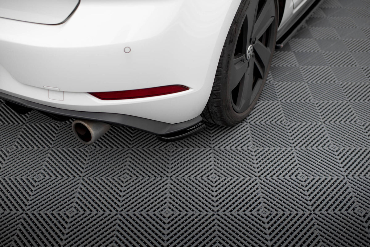 Heck Ansatz Flaps Diffusor passend für VW GOLF 7 GTI FACELIFT schwarz Hochglanz – Ansicht 1