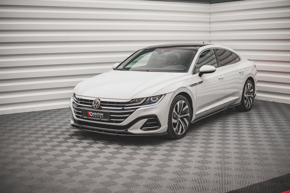 Street+ Spoilerlippe Front Ansatz V.2 passend für VW Arteon R-Line Limousine / Shooting Brake Mk1 Facelift schwarz Hochglanz – Ansicht 3