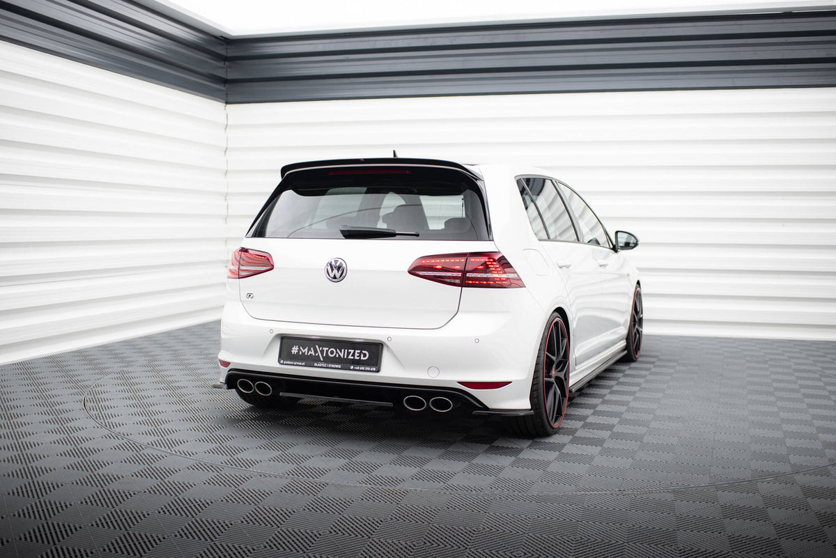 Heck Ansatz Flaps Diffusor passend für v.2 VW GOLF 7 R schwarz Hochglanz – Ansicht 1