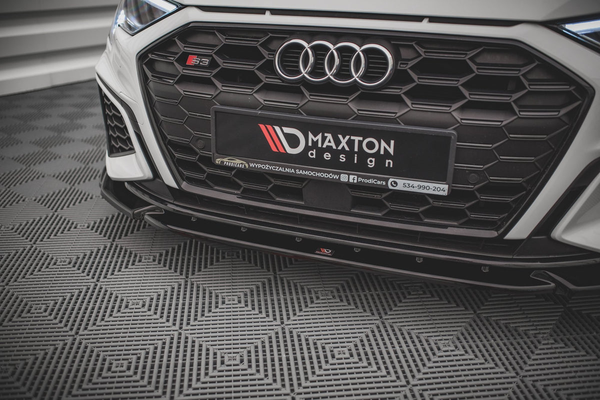 Street+ Spoilerlippe Front Ansatz V.3 passend für Audi S3 / A3 S-Line 8Y schwarz Hochglanz – Ansicht 3