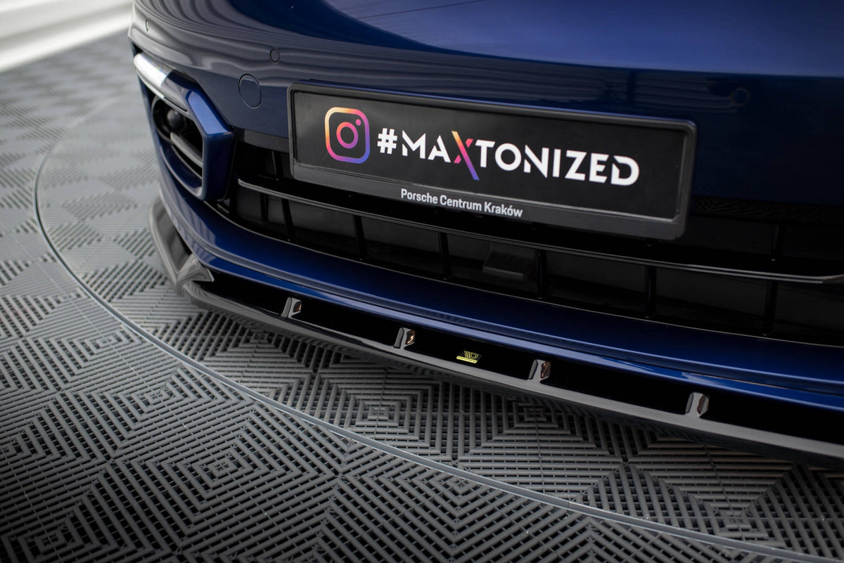 Street+ Spoilerlippe Front Ansatz passend für Porsche Panamera GTS Sport Turismo 971 Facelift schwarz Hochglanz – Ansicht 4