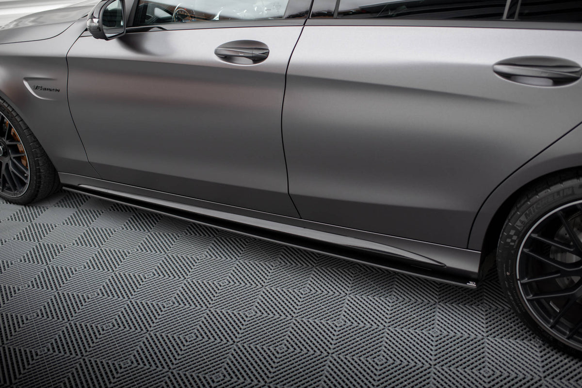 Street Pro Street+ Seitenschweller Leisten passend für Mercedes-AMG C63 Limousine / Kombi W205 Facelift – Ansicht 3