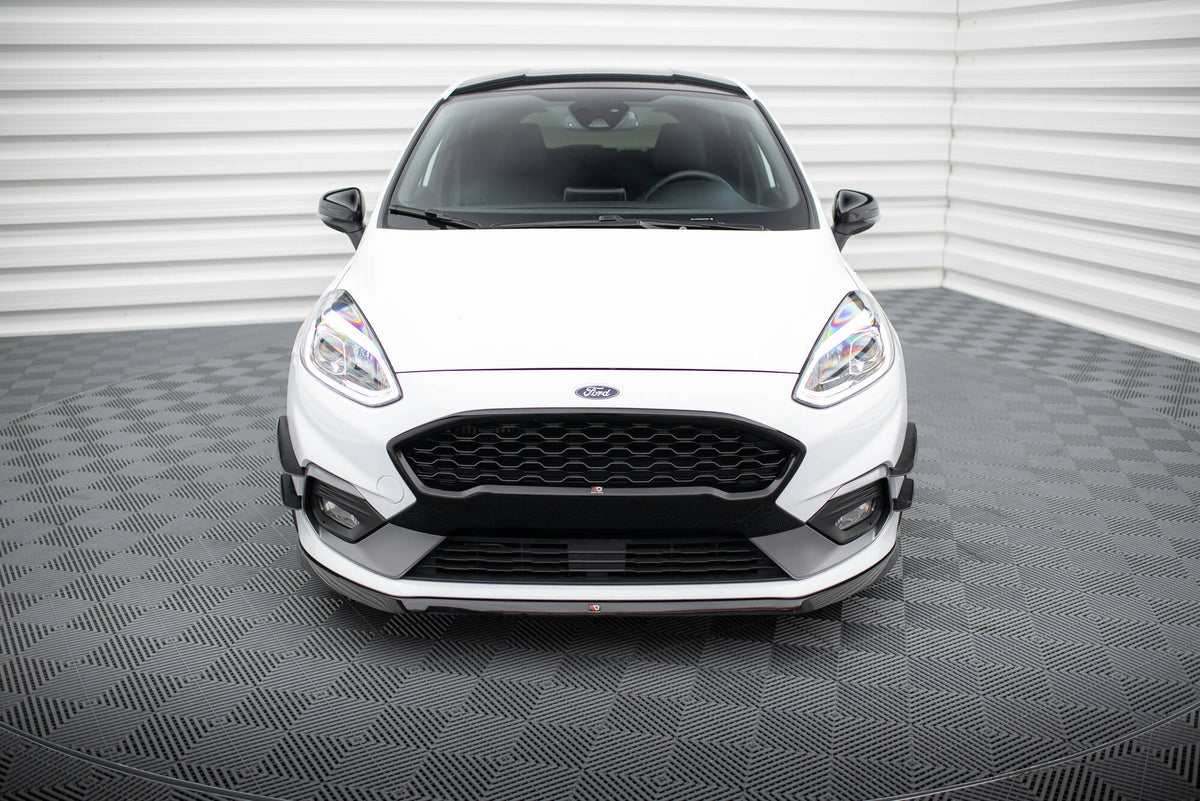 Street+ Spoilerlippe Front Ansatz V.6 passend für Ford Fiesta Mk8 ST / ST-Line schwarz Hochglanz – Ansicht 1
