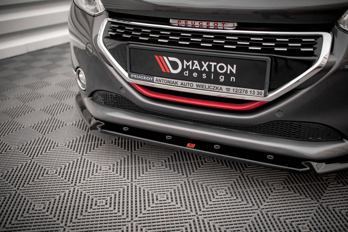 Street+ Spoilerlippe Front Ansatz V.2 passend für Peugeot 208 GTi Mk1 schwarz Hochglanz – Ansicht 3