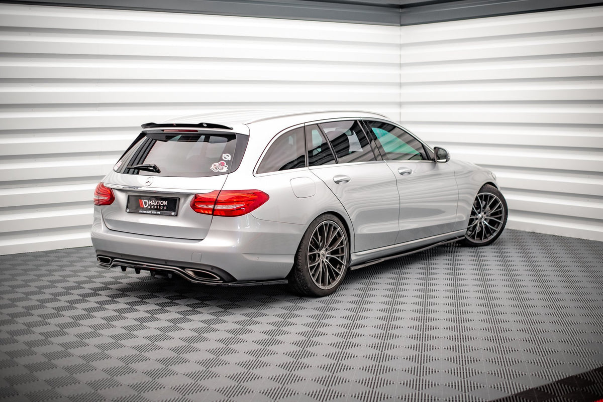 Street+ Seitenschweller Leisten passend für Mercedes-Benz C W205 schwarz Hochglanz – Ansicht 1
