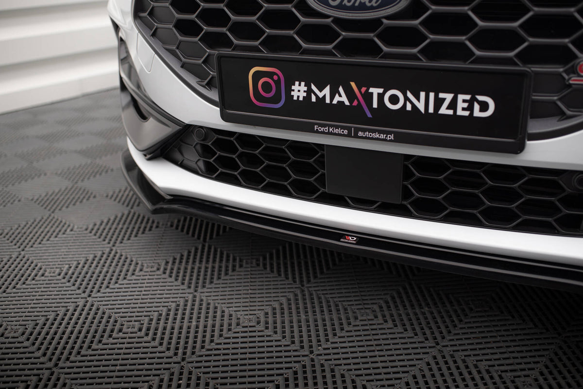 Street+ Spoilerlippe Front Ansatz V.1 passend für Ford Focus ST / ST-Line Mk4 Facelift schwarz Hochglanz – Ansicht 3